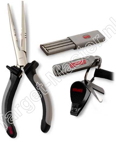 Rapala  -  Combo Pack 2  -  Gereedschap Set  -  Tang + Haak Slijper + Combi Tool + Draag Koord